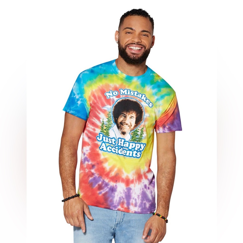 Happy accidents tie dye Bob Ross Tshirt